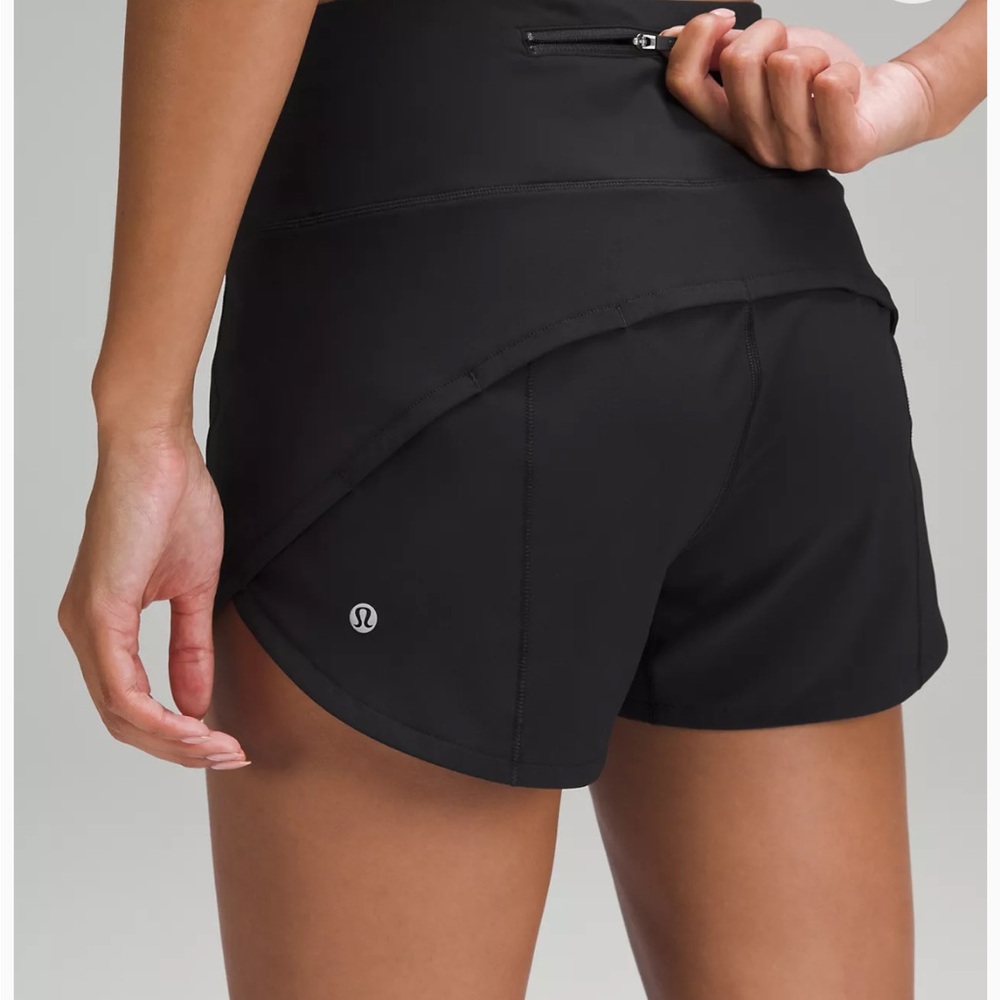 Lululemon Speed up high rise short, Womens, 4” inseam, black, size 10